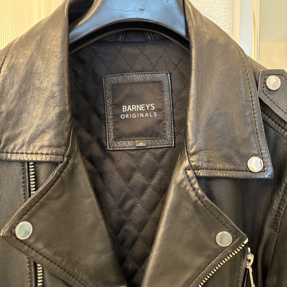 Men's Black Leather Jacket - Picture 11 of 13